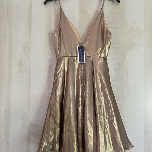 Dear Moon new with tags‎ gold mini party dress, size 3 - Picture 6 of 10